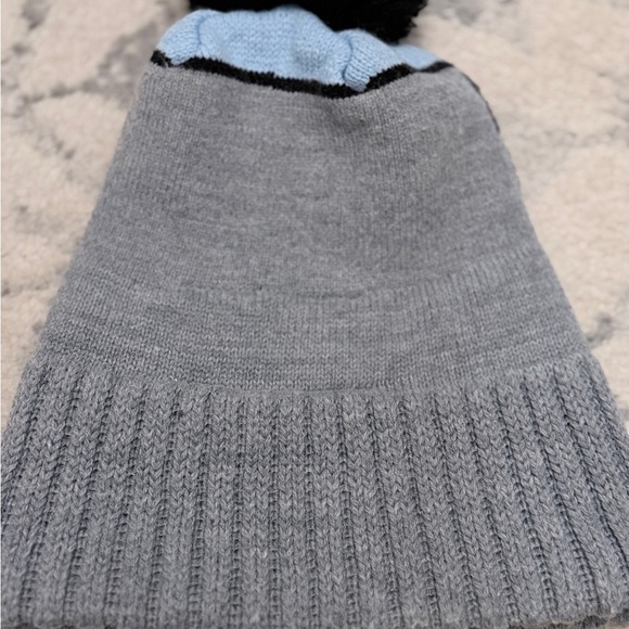 Freecity Gray and Black Pom-Pom Hat